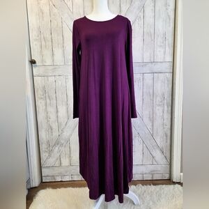 Zenana Outfitters Plum Long-Sleeve Maxi Dress
